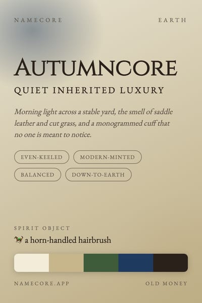 Autumn aesthetic card in the Old Money palette
